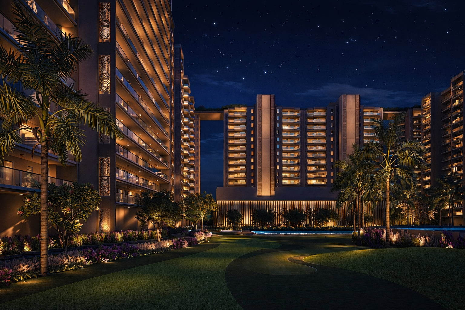 Flats with golf court